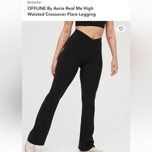 Aerie Black Crossover Flare Leggings